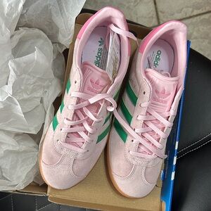 Adidas Women's Pink and Green Sneakers
